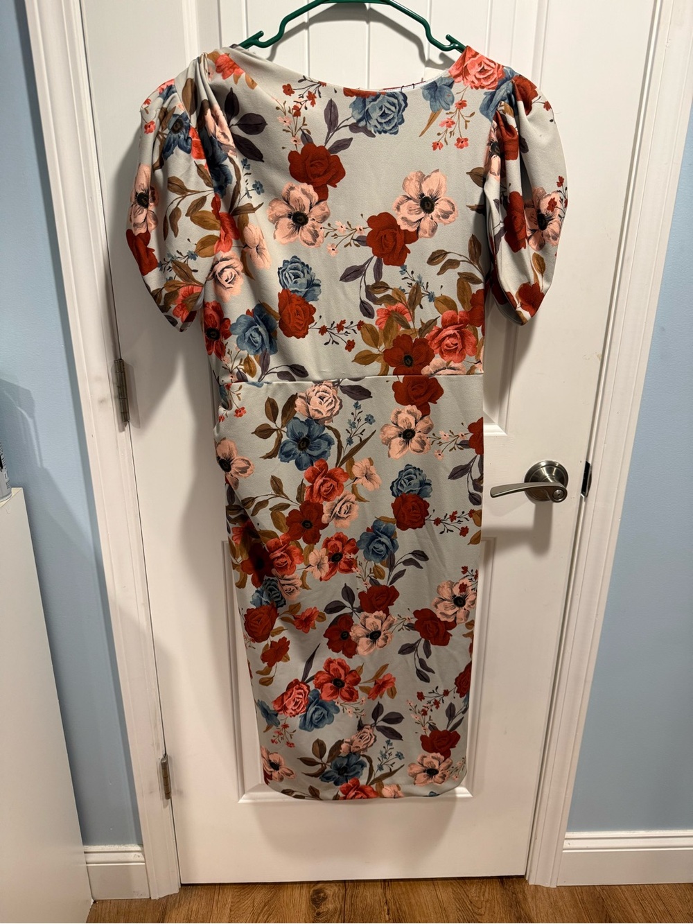Alexa Admor Light Blue Floral Dress, Women's Size L
